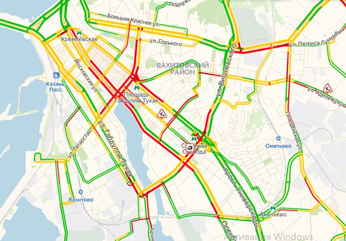 Казань пробки сейчас онлайн карта смотреть онлайн