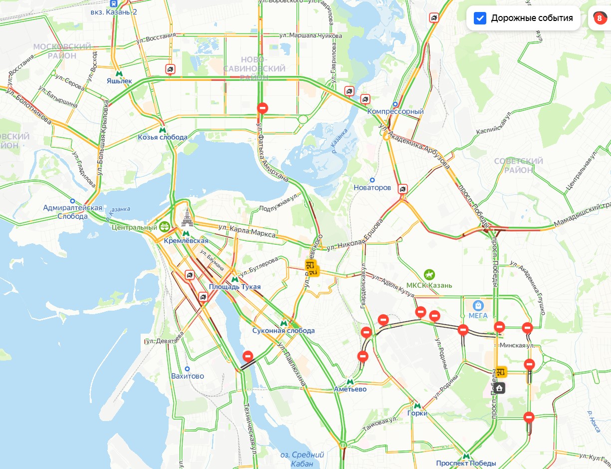 Пробки в татарстане сейчас